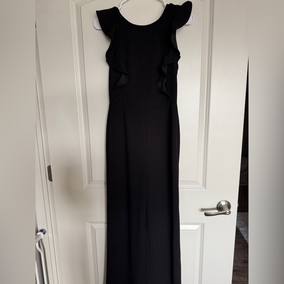 Lulus Feel Your Love Black Ruffled Wide-Leg Jumpsuit - Picture 2 of 3